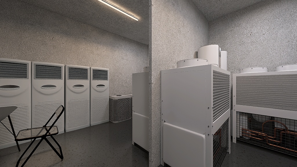 Pomieszczenie techniczne w schronie żelbetowym dla 100 osób